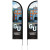 Custom 8' Double Sided Portable Half Drop Banner with Hardware Set