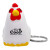 Custom Chicken Stress Reliever Keychain - White