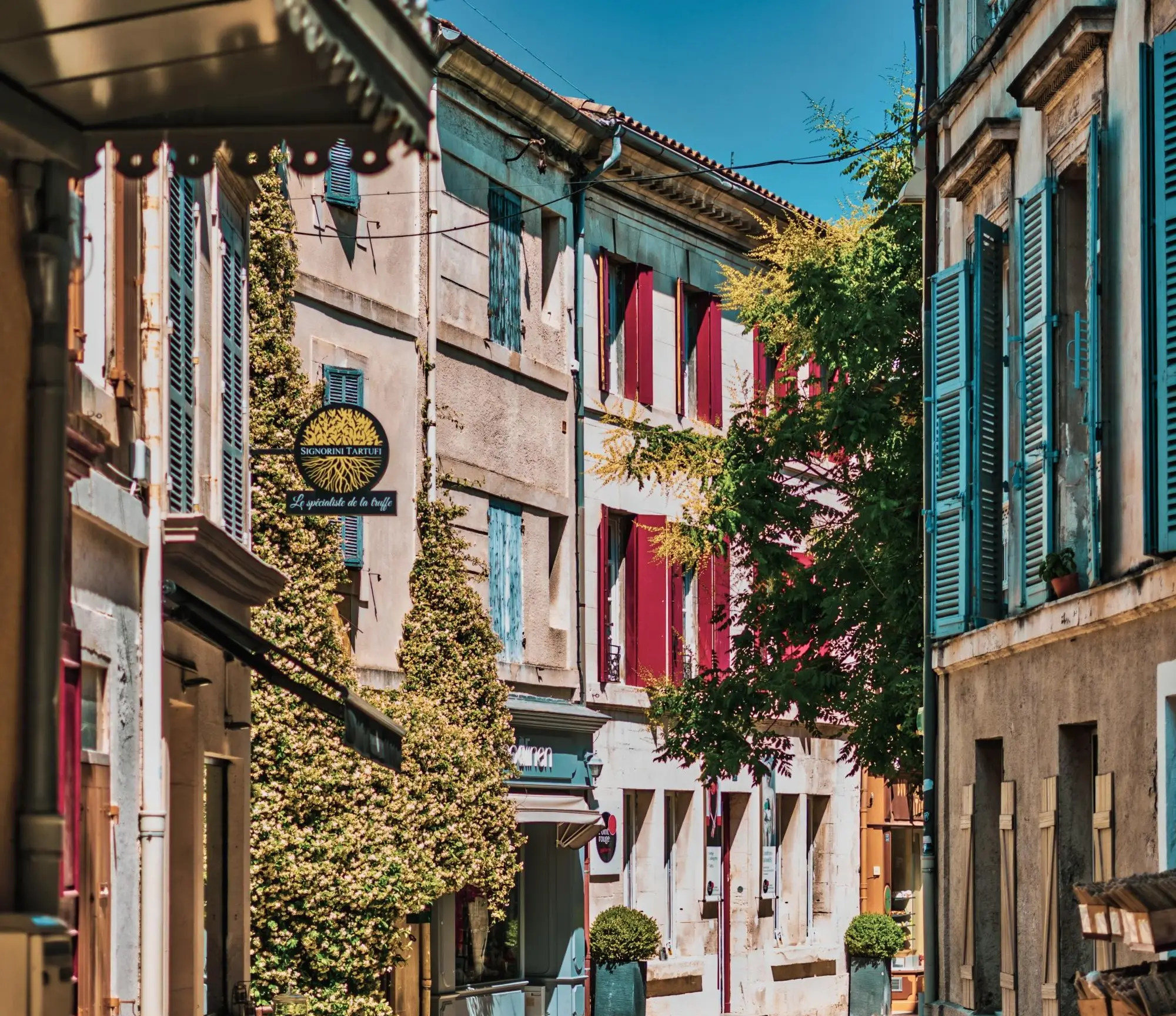 A street with buildings on both sides.