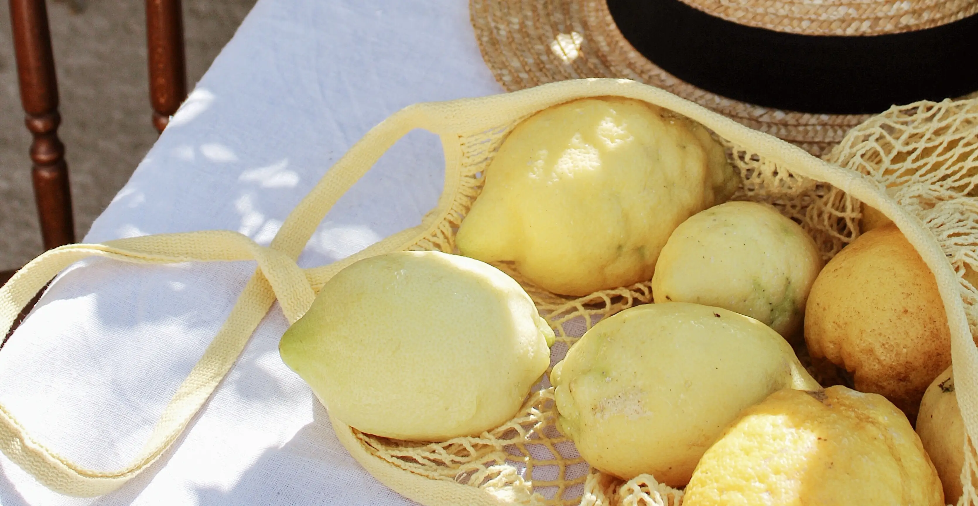 Lemons, hat and summer in Italy.