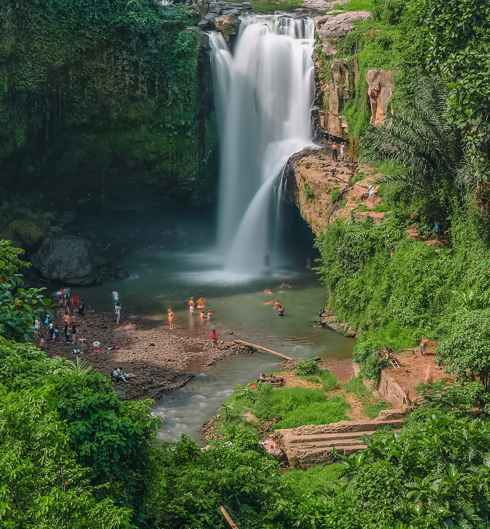 Waterfall people Ubud Bali