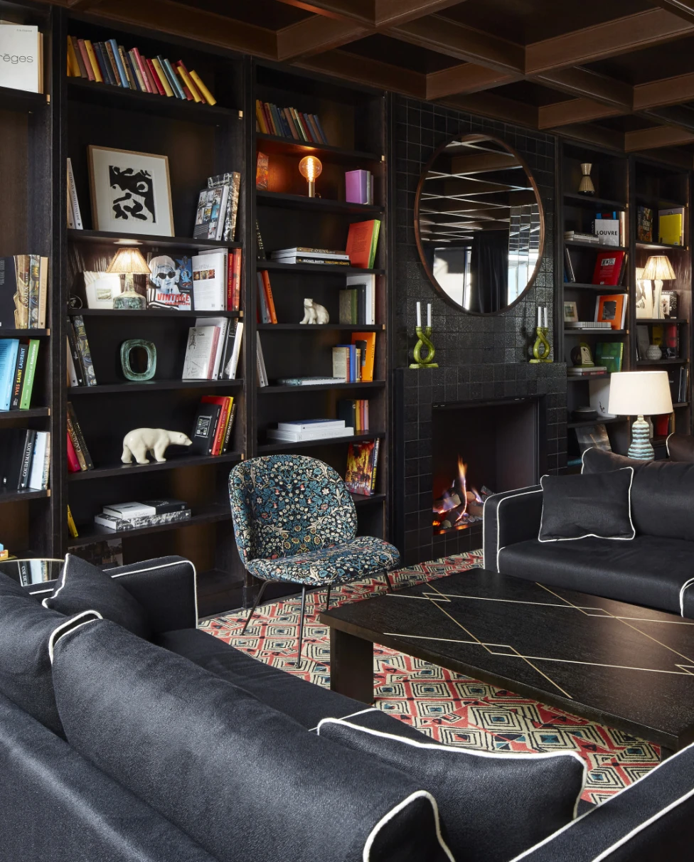 Handsome Parisian library with ecclectic décor
