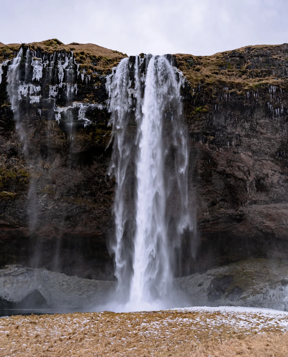 Cascading waterfall in Iceland