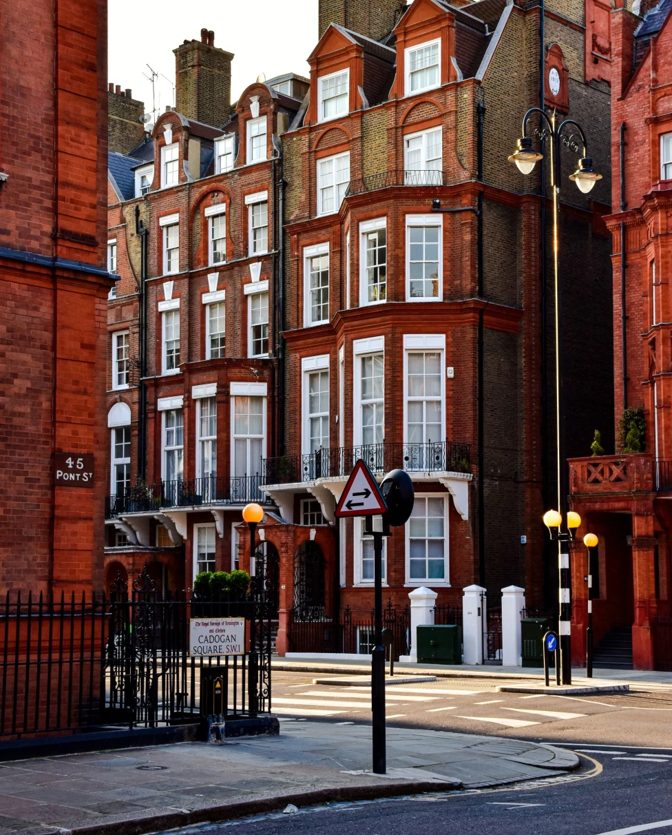 brick buildings on small street