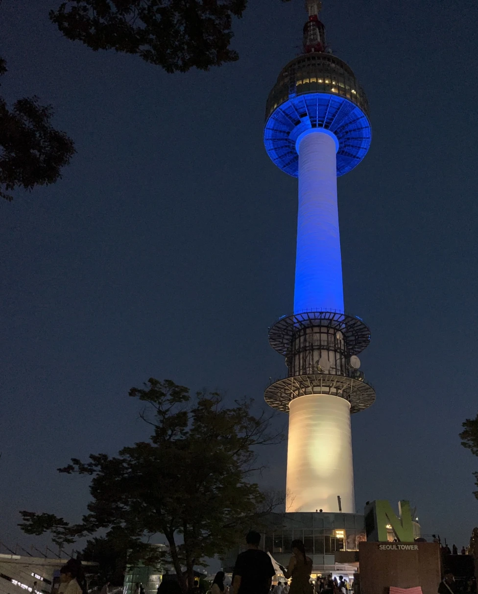 A picture of N tower during nighttime.