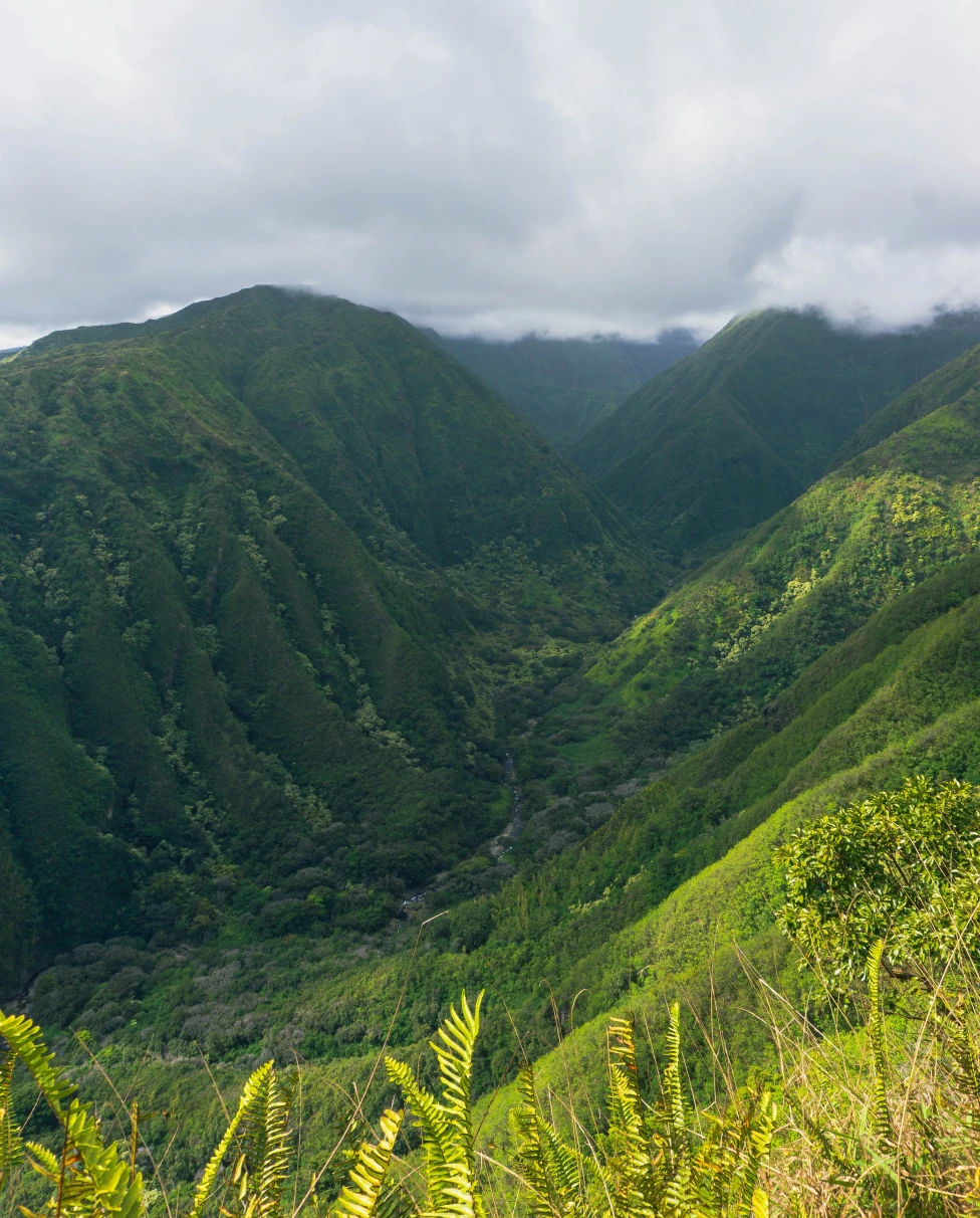 Green mountains with clouds in the sky during daytime
