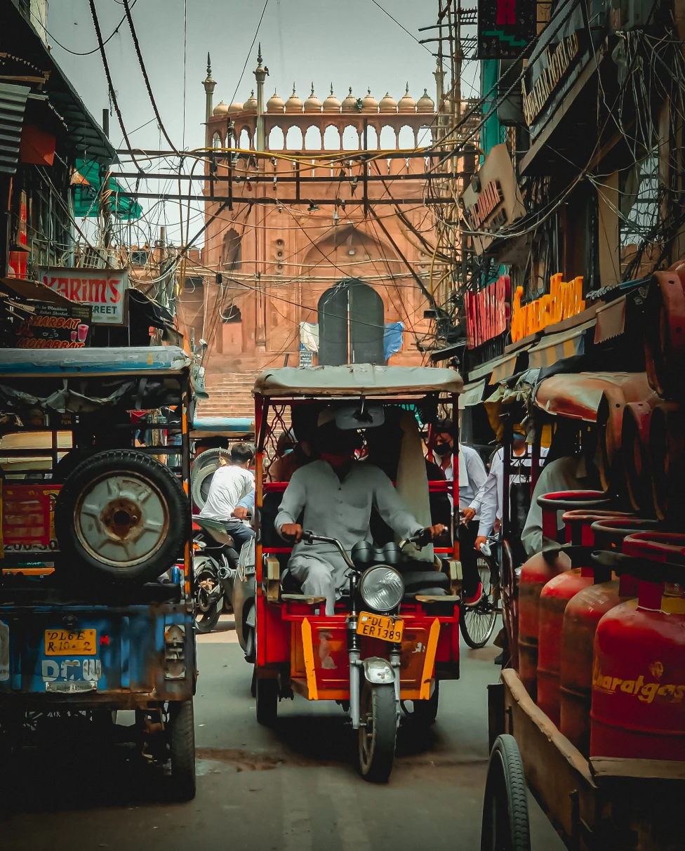 Delhi, India rickshaw.