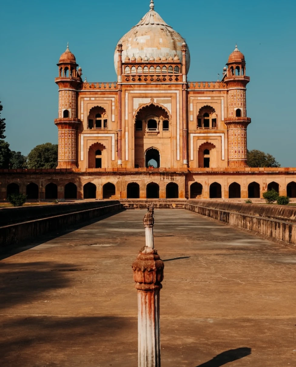 The Taj Mahal at sunset