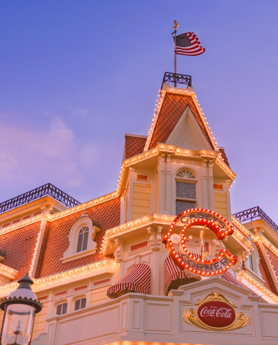 Disney World at sunset.