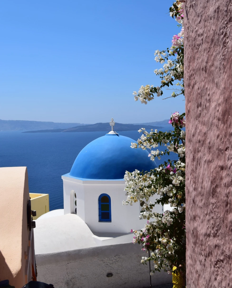 blue dome roof in island village