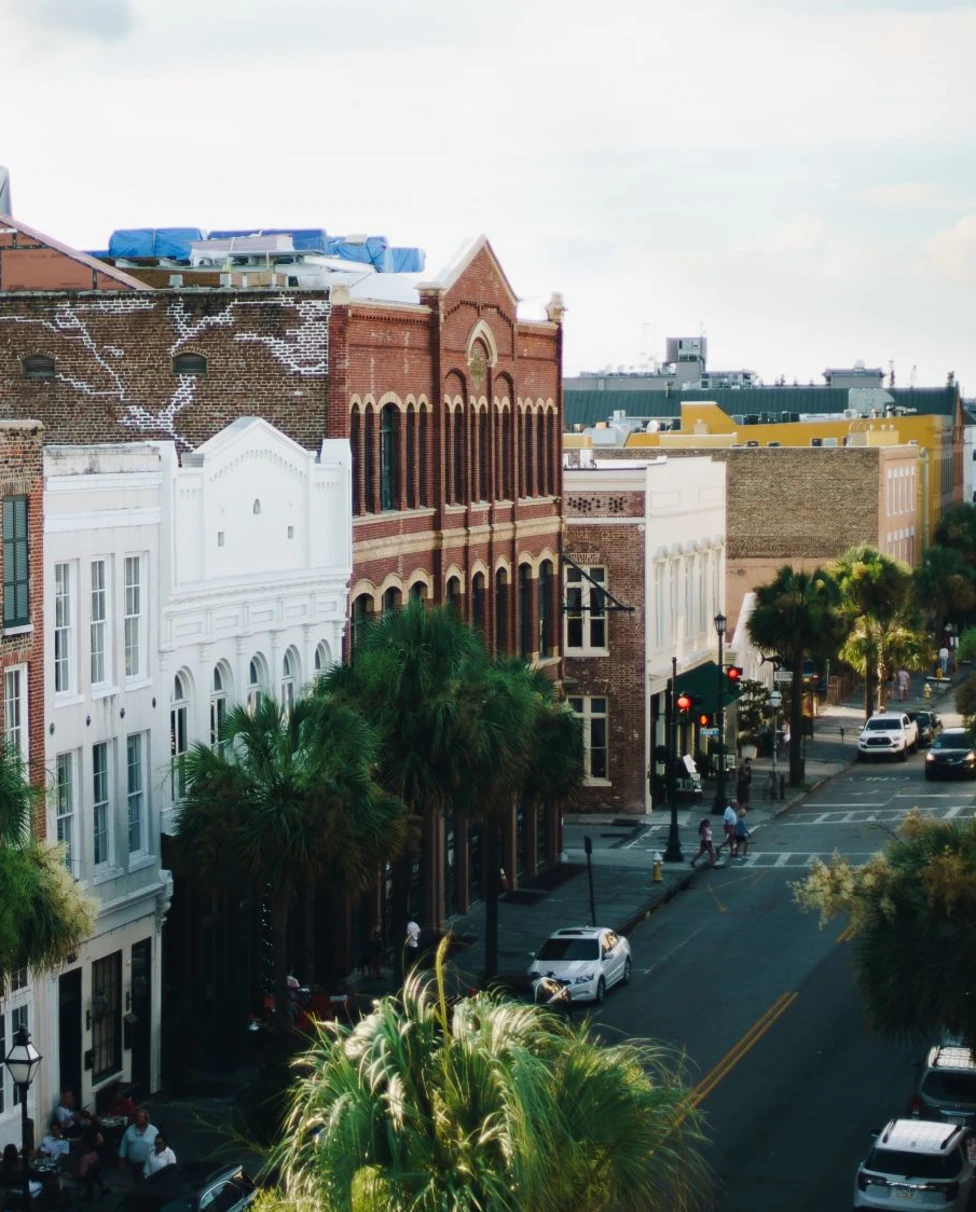 rooftop view of quaint city