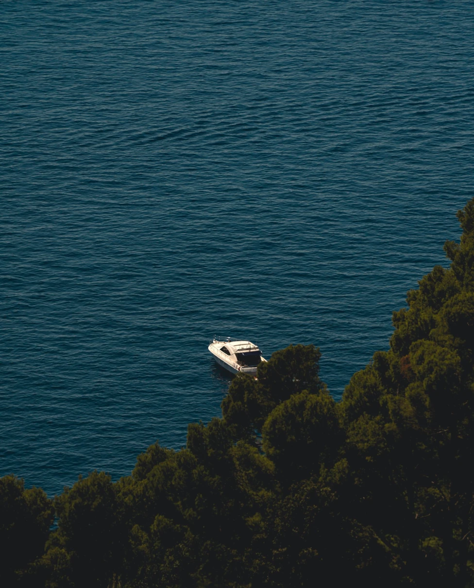 boat on coastal shore