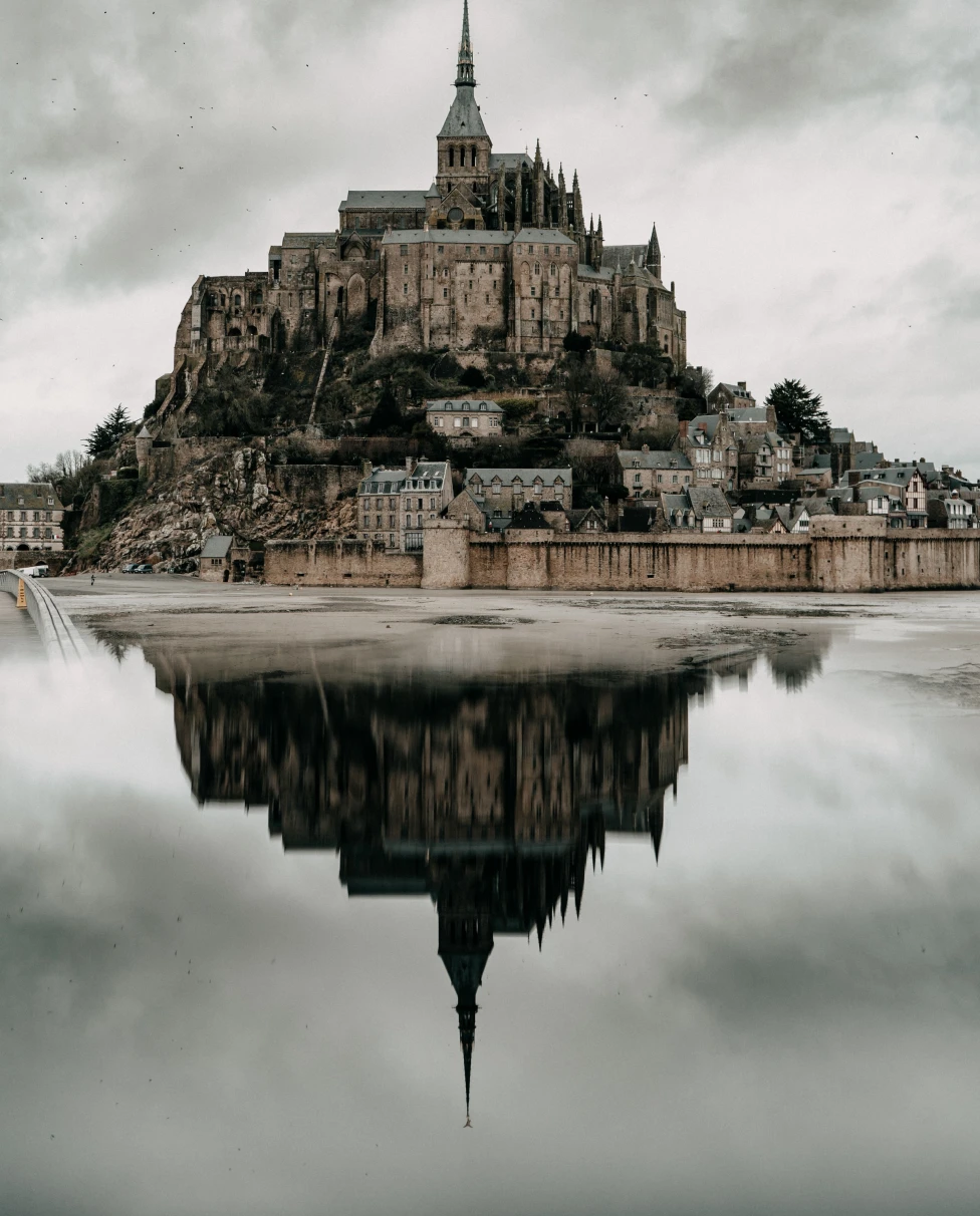 A rocky islet and famous sanctuary in Normandy région, France.