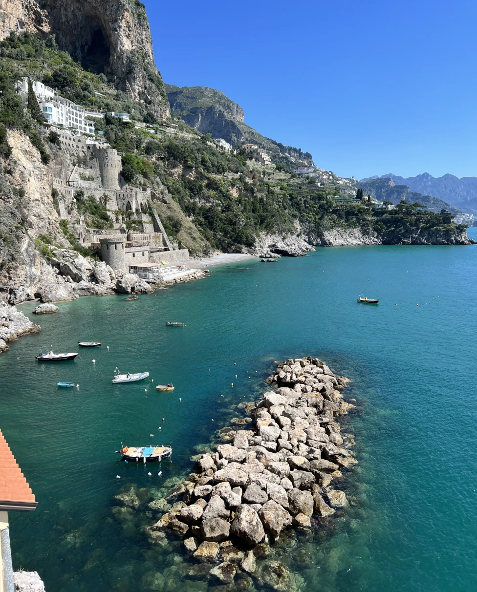 The Amalfi Coast is a stunning stretch of coastline in southern Italy known for its dramatic cliffs, picturesque villages, and Mediterranean beauty.