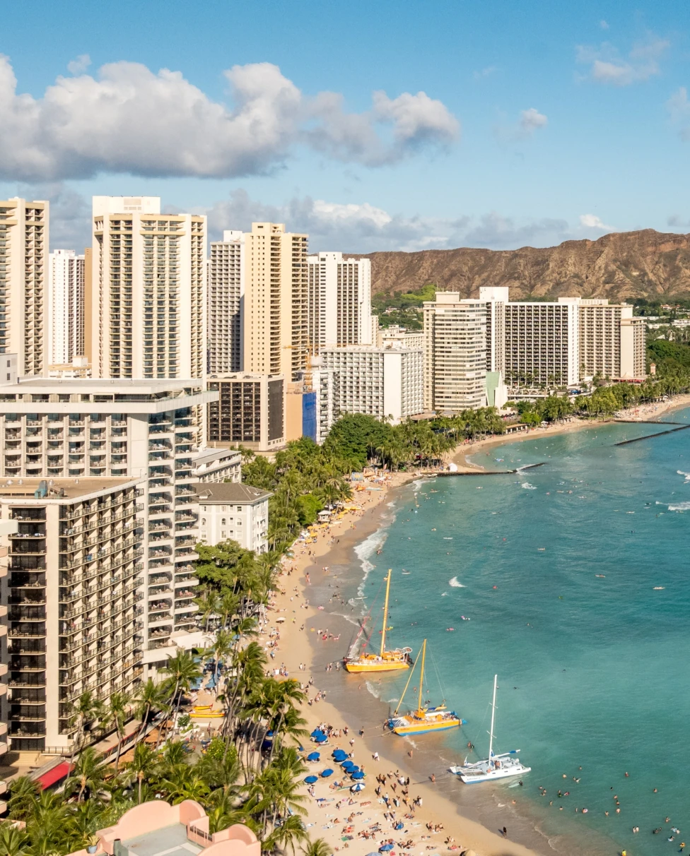 Buildings on the sea shore