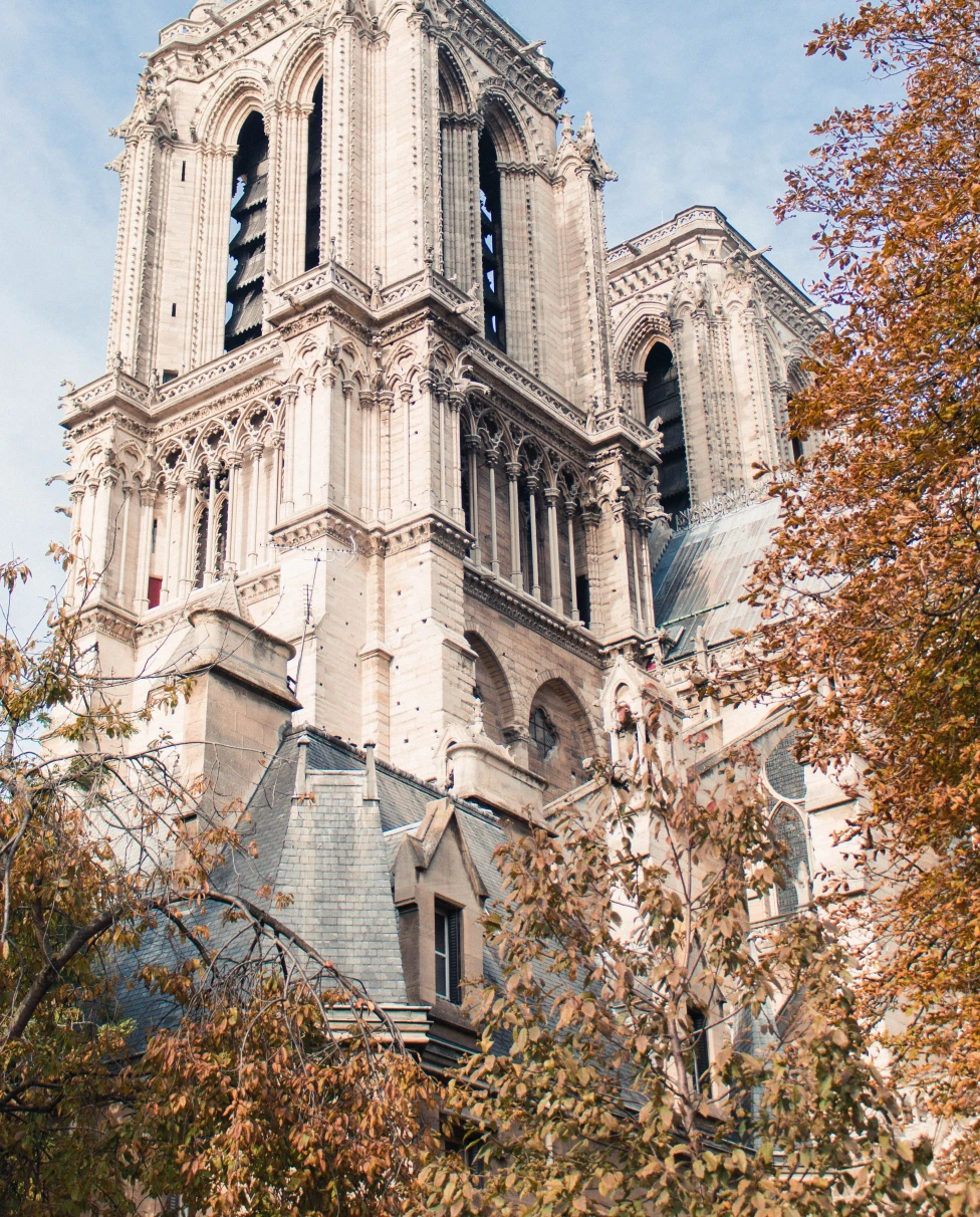Gothic Notre Dame cathedral in Paris.