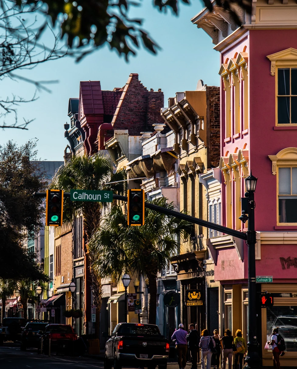 Street lined with colorful houses during daytime