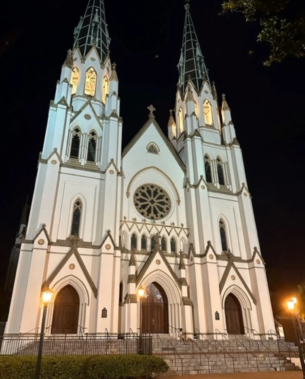 A huge white building