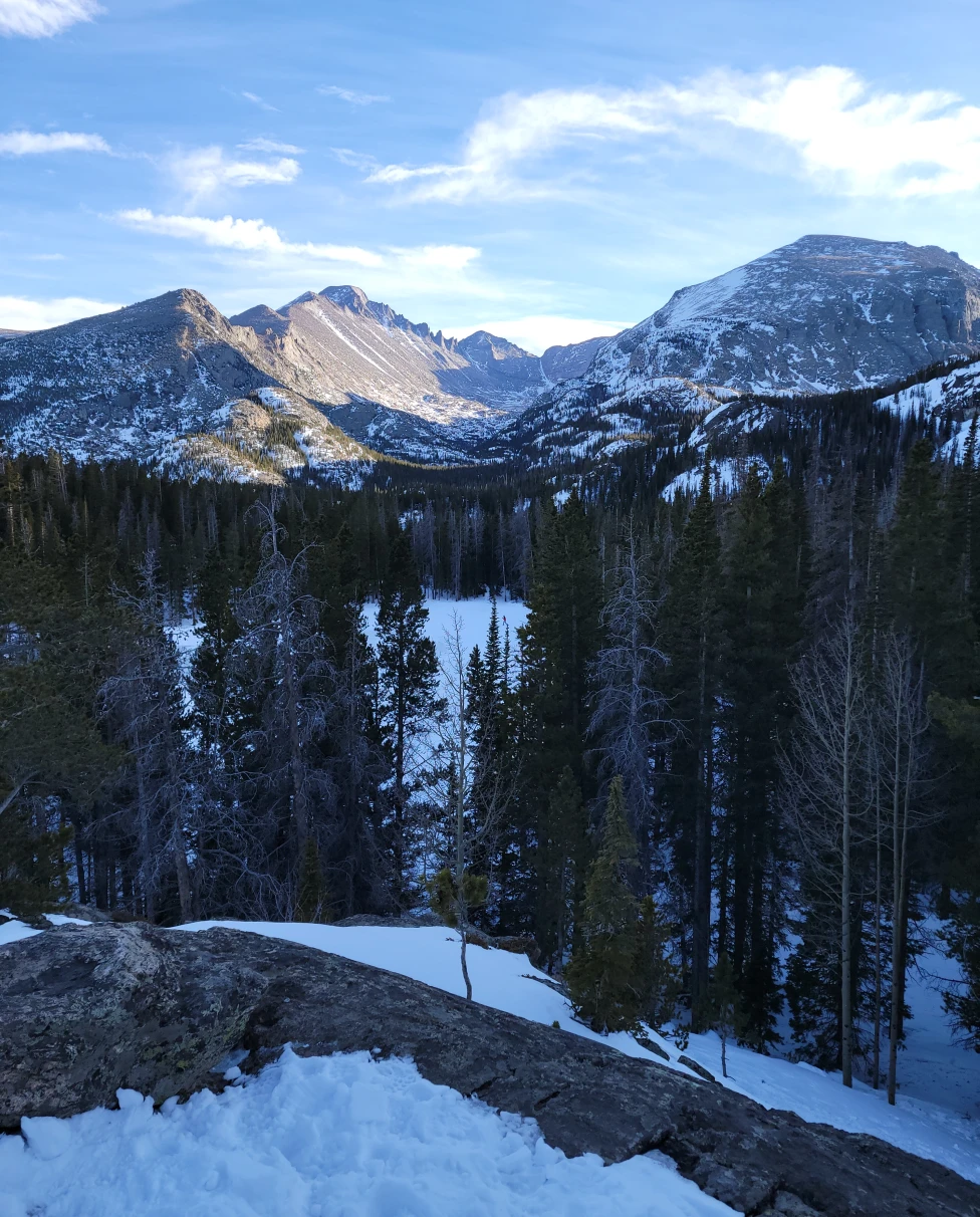 Snow trees and mountains of Colorado