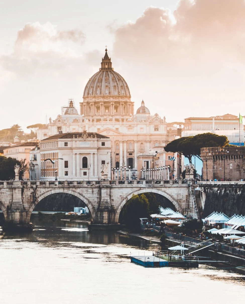 City canal with buildings at the background.