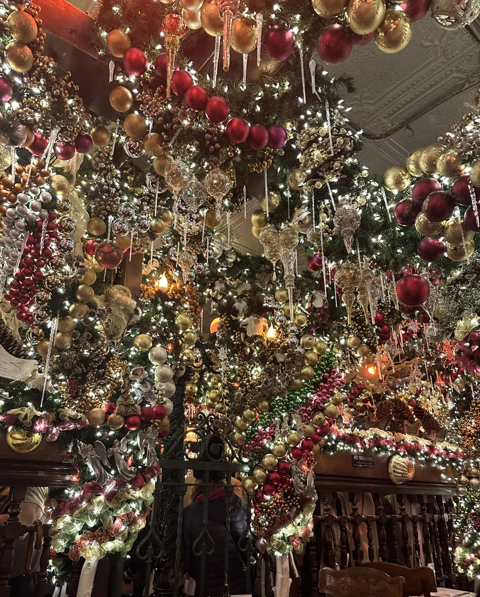 Rolf's is known for its elaborate holiday decorations.