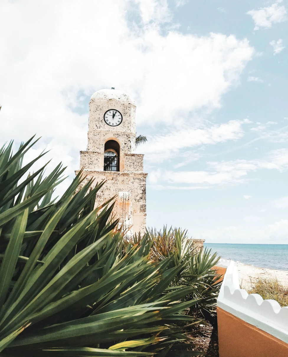 Palm Beach palms and historic structure.