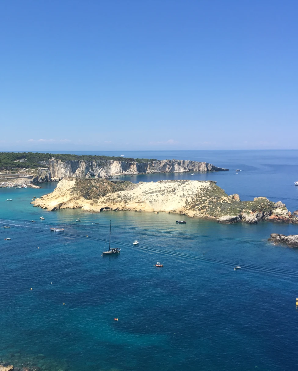 Blue ocean view from a rock