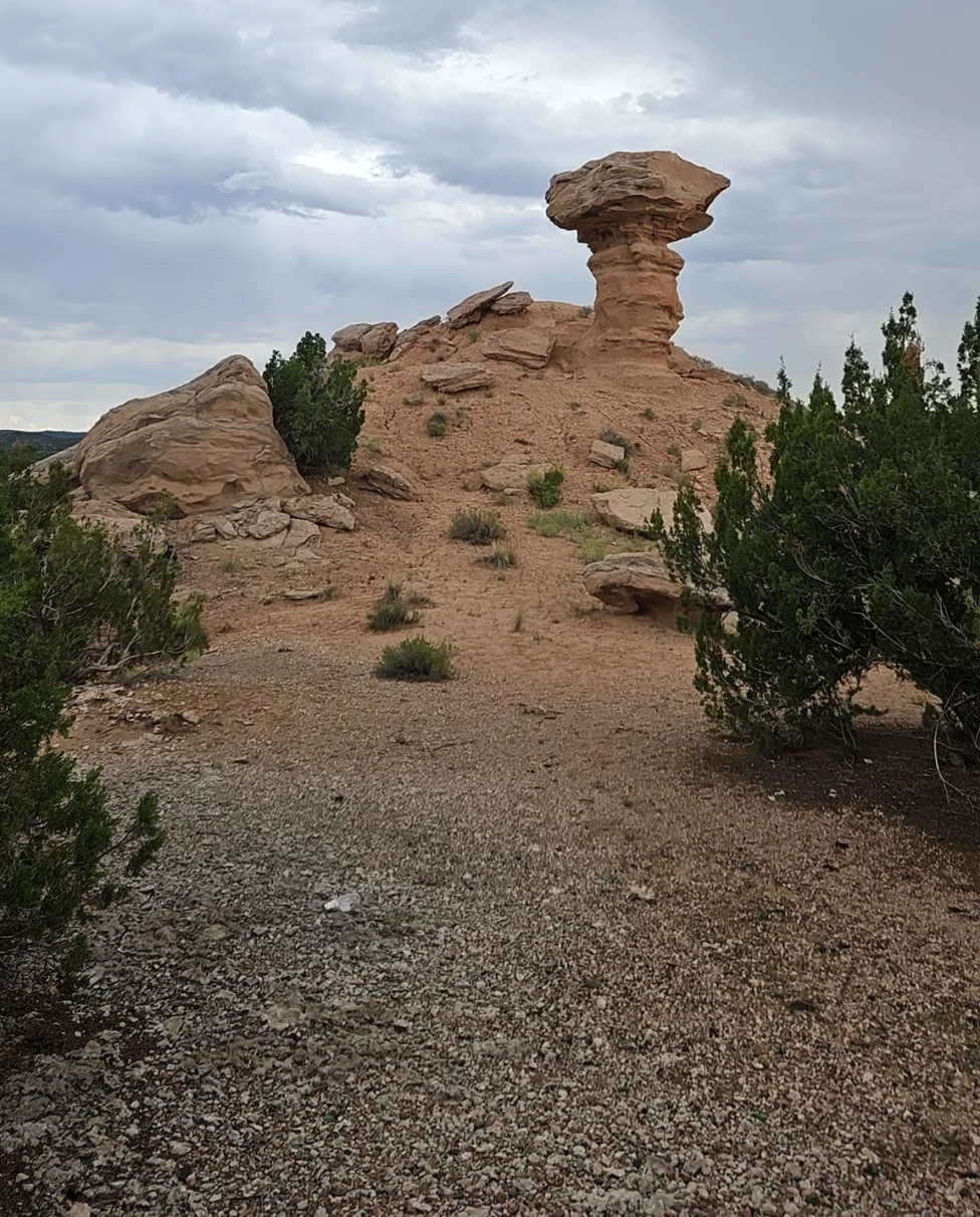 Rock formation in a dry area.