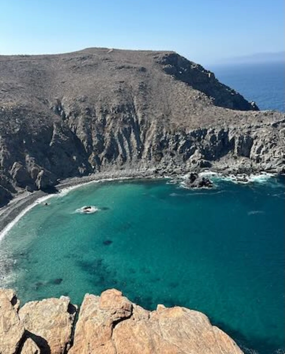The beautiful view of Punta Lobos from the top while hiking in Cabo San Lucas.
