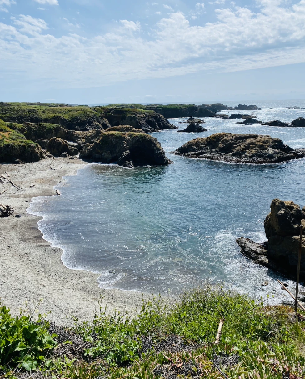 Aerial view of a beach.