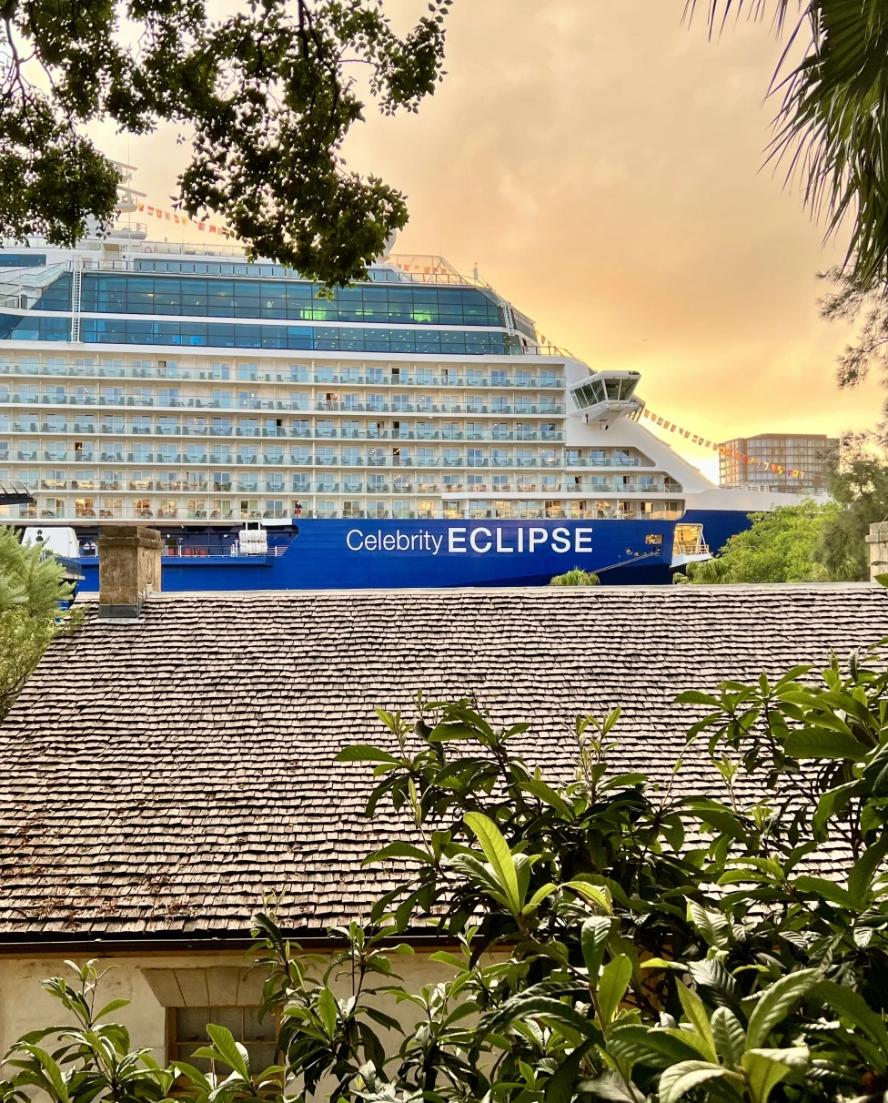 A huge building with ECLIPSE written on the banner