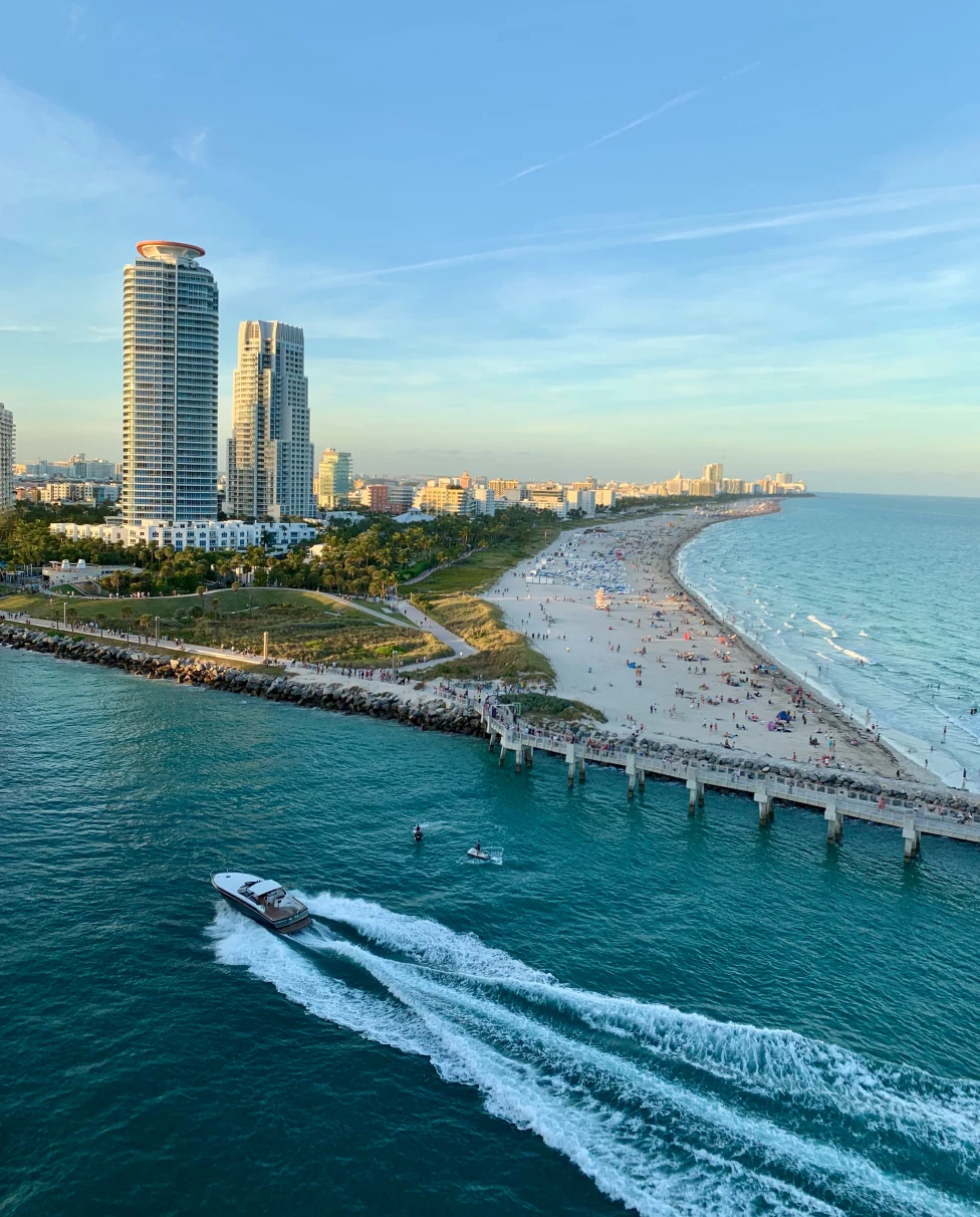 High rise buildings on the coast.