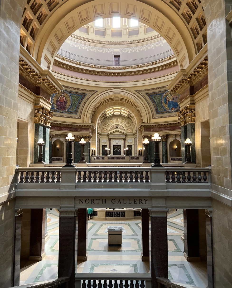 The inside of an intricately designed building