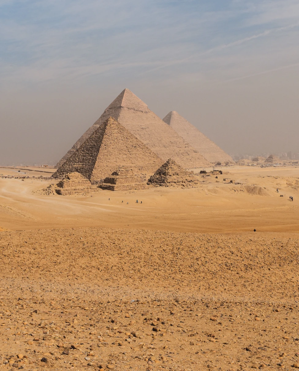 Large pyramids in the desert during daytime