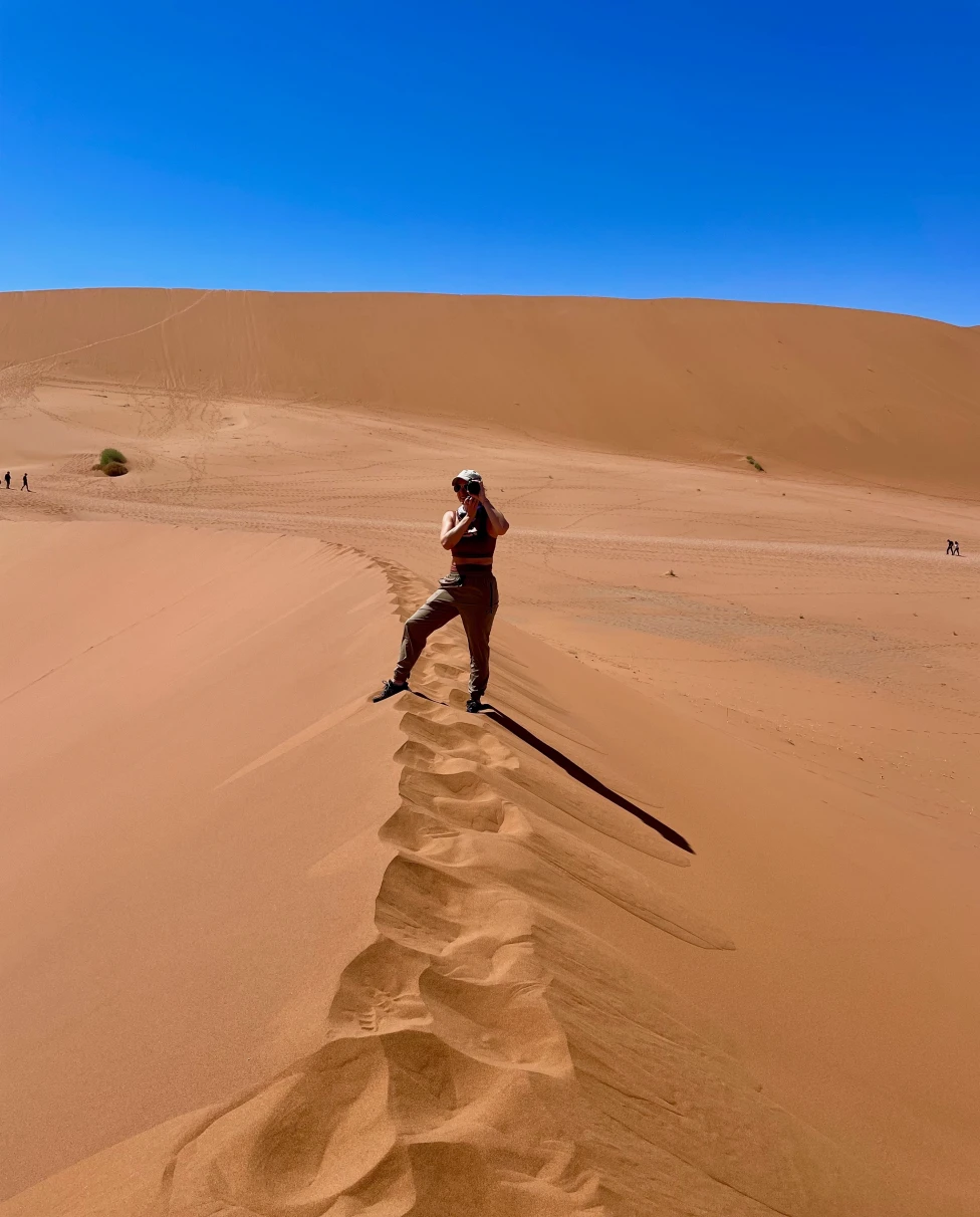 Girl posing in a desert