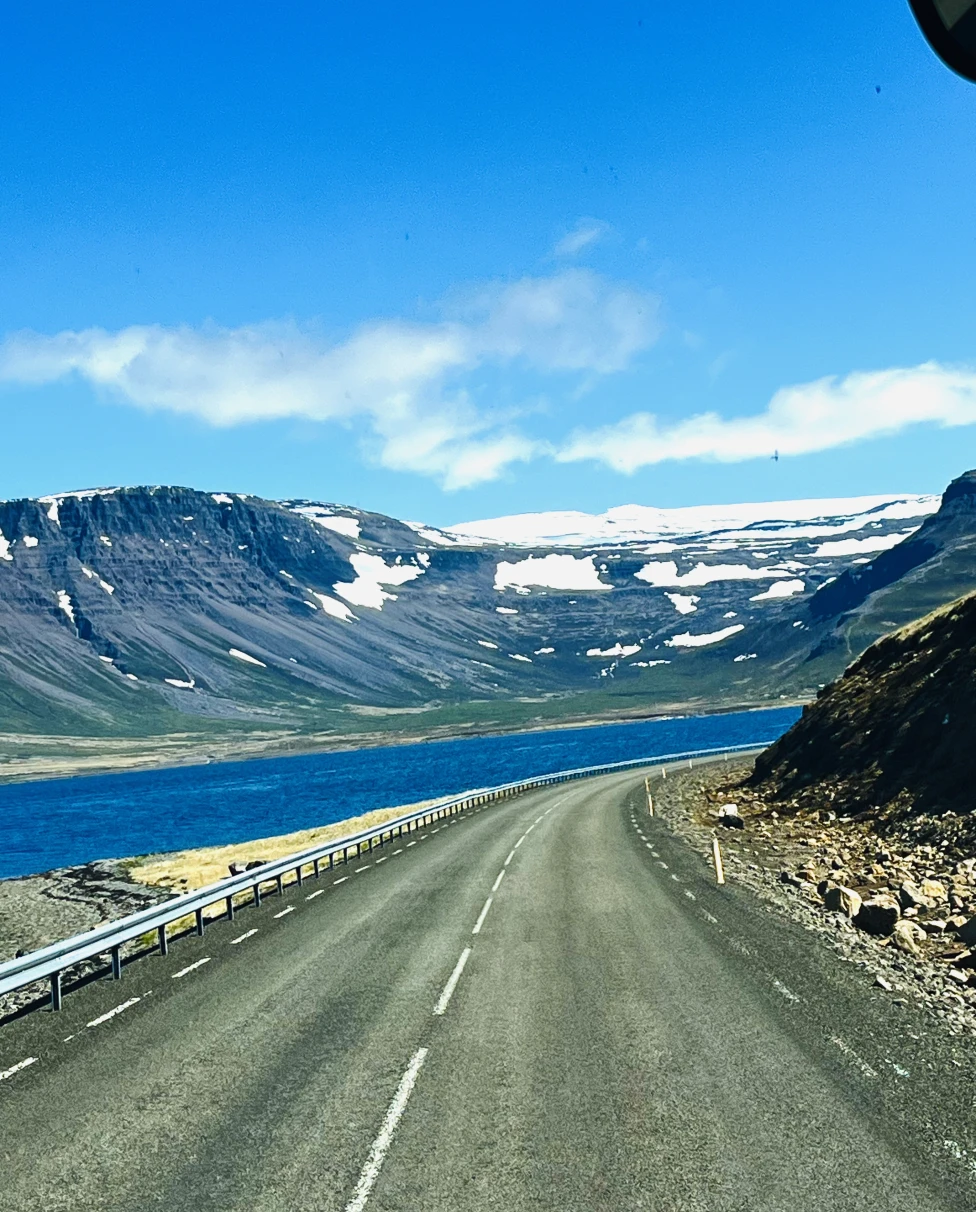 A beautiful view of Iceland seen from the road.