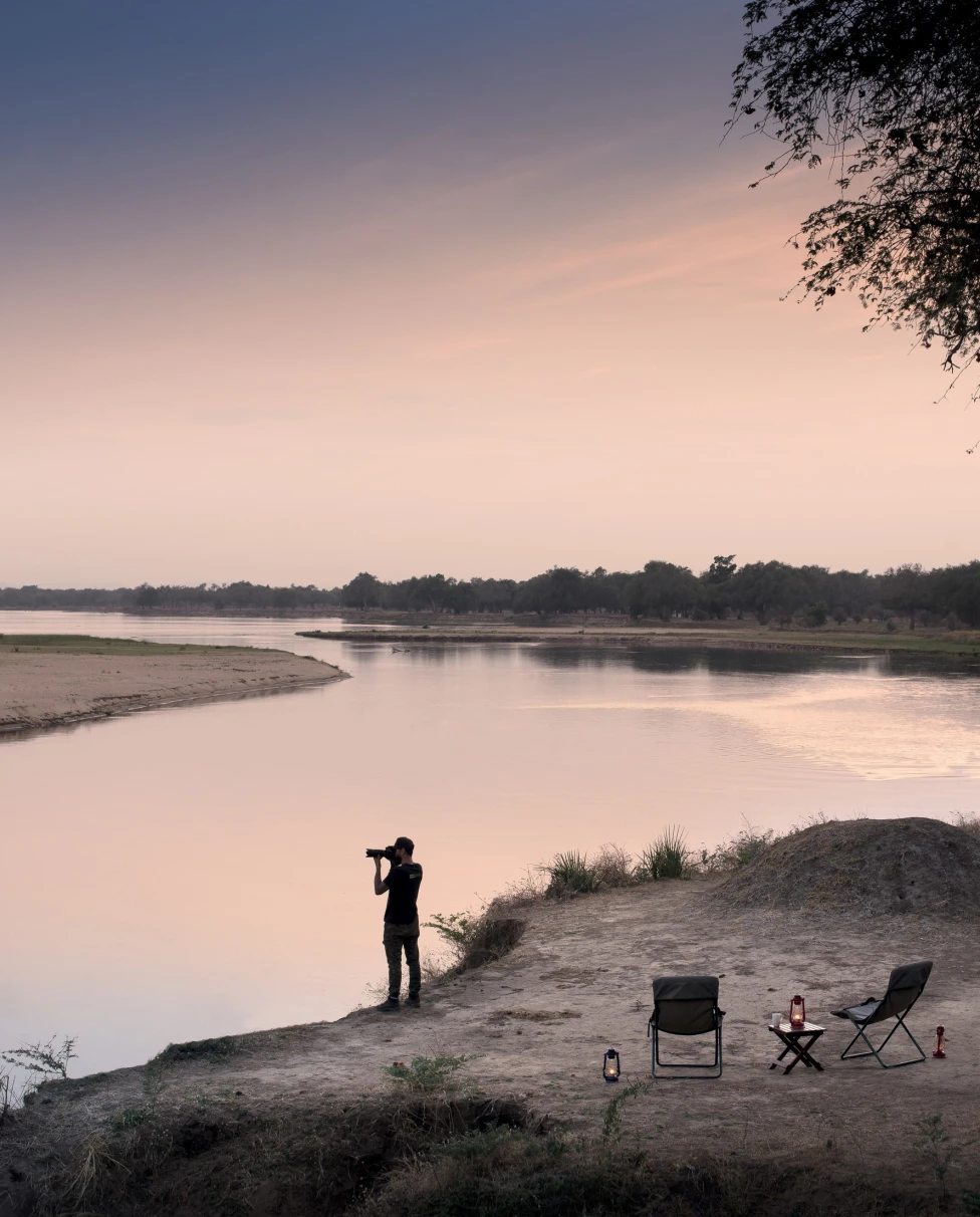 On the banks of the might Zambezi River.