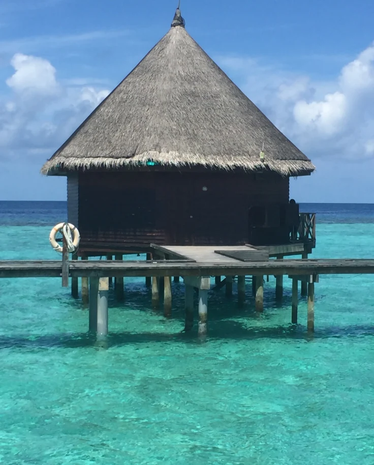 Cabana over the ocean.