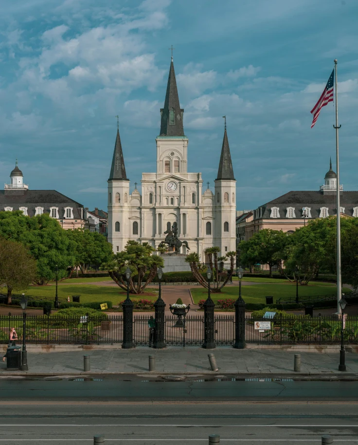 A view of New Orleans from a beautiful park.