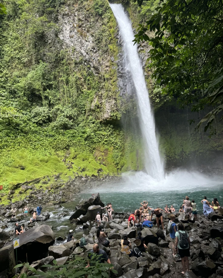 Waterfall in a tropical forest.