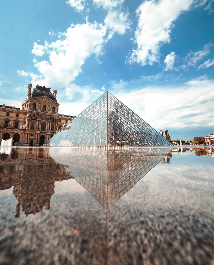 View of the Louvre, steps away from Le Burgundy hotel, Paris