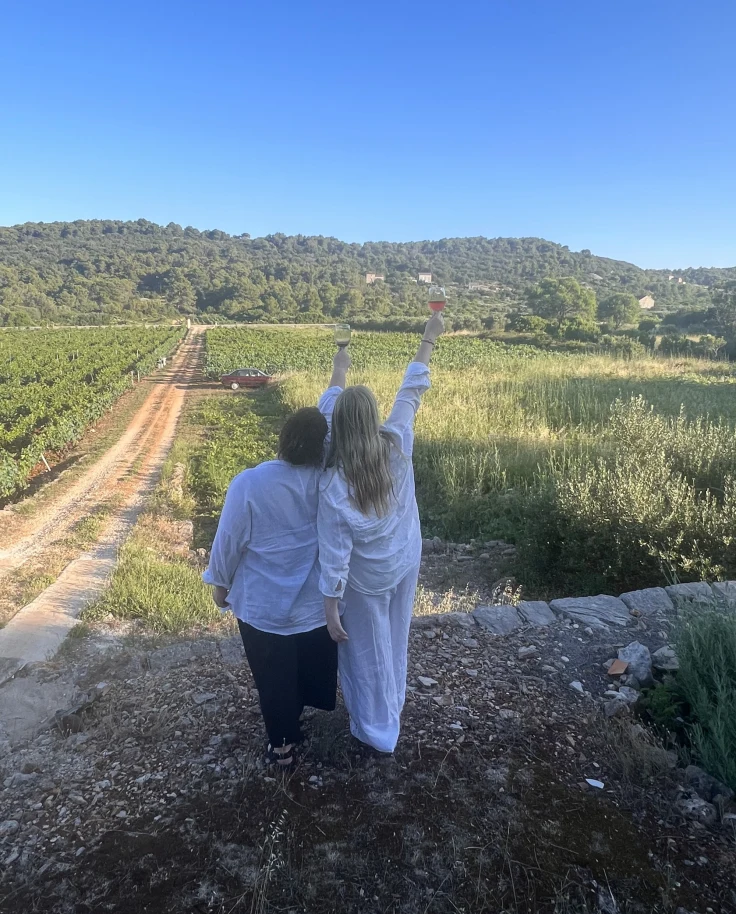 A couple posing in a valley