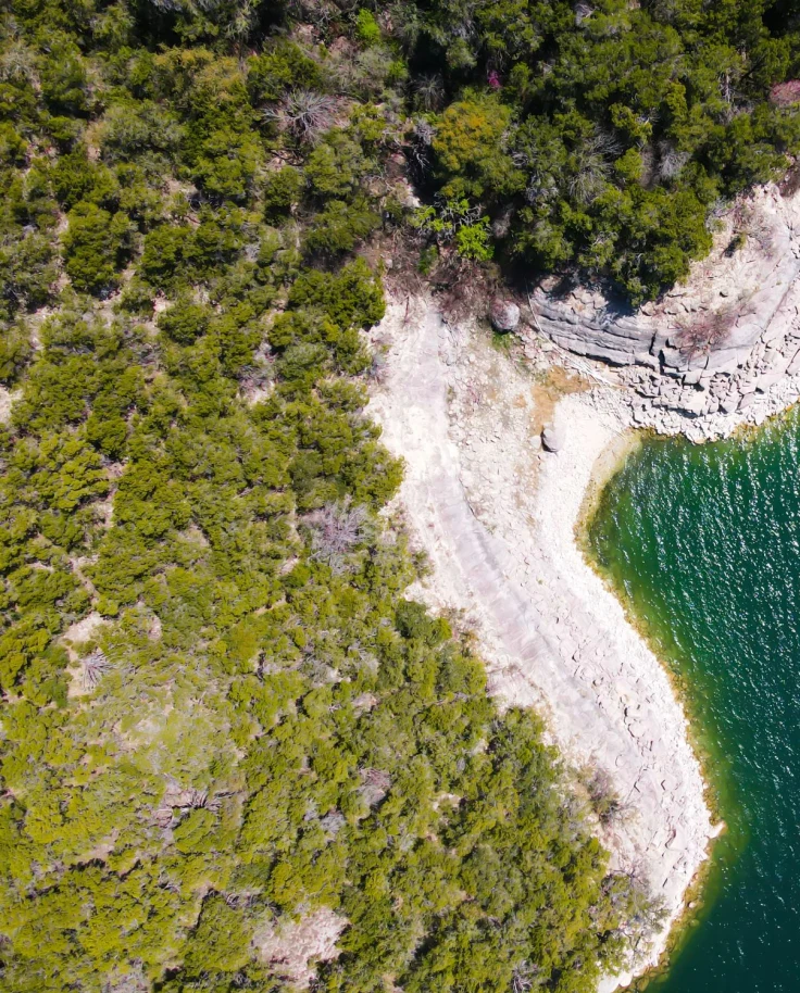 aerial view of a lake