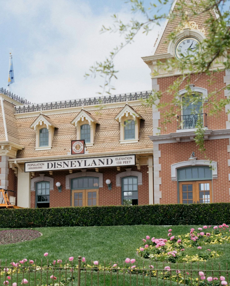A view of the Disneyland park in Anaheim as guests mill around the rides and sights on a sunny day.