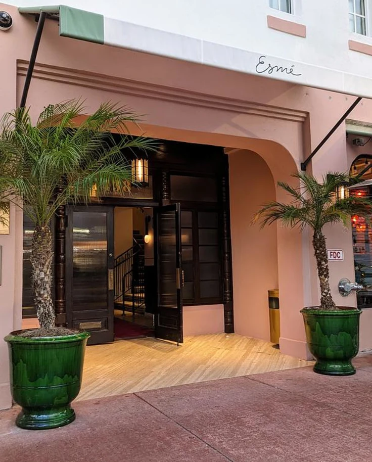 An elegant hotel entrance
