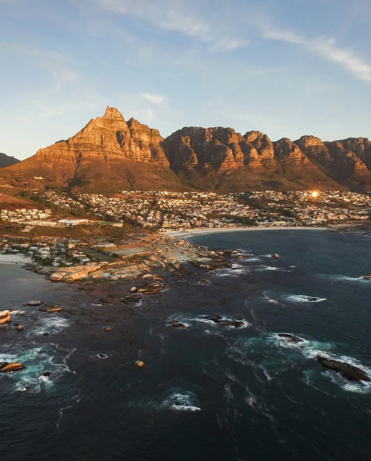 A drone view of my past Sunday’s sunset on Clifton 4th Beach, in one of South Africa's major cities, Cape Town.