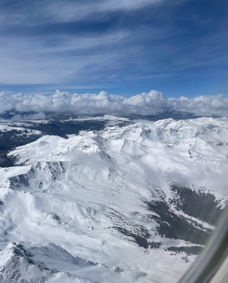 Snowy mountains in Aspen Colorado for New Years.