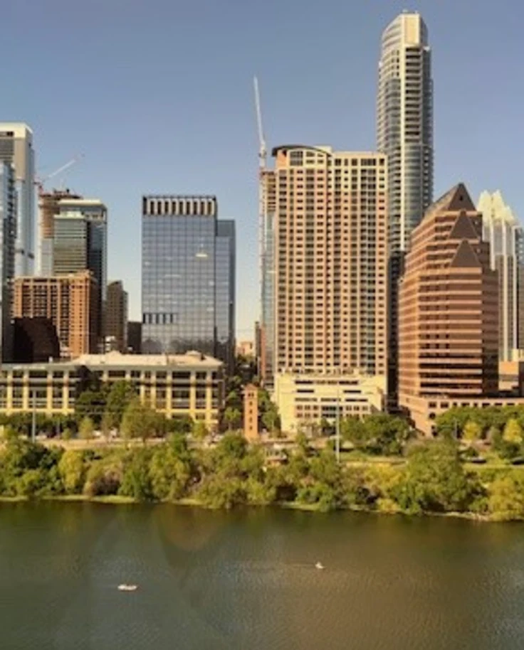 View of city buildings in downtown Austin