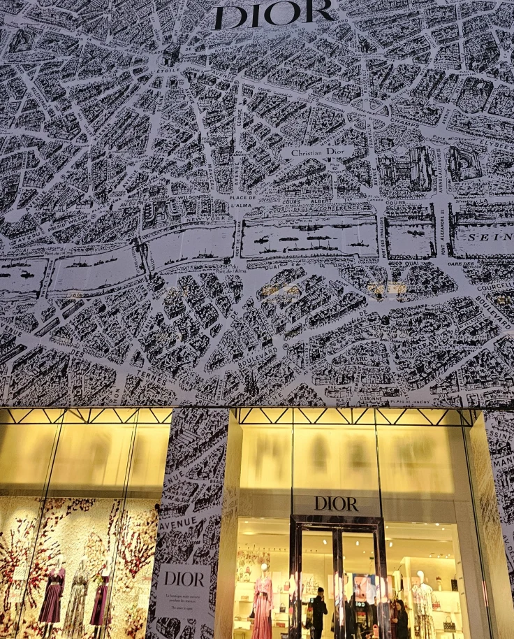 The Dior storefront on Champs-Elysees, one of the best shopping areas in Paris.