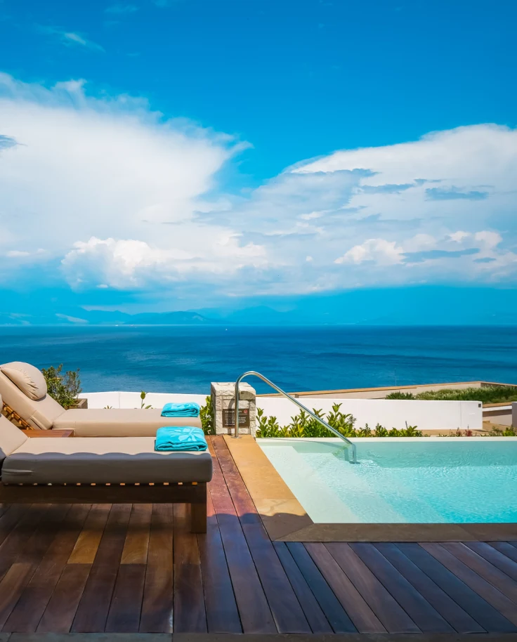 View of the villa's beach beside the sea